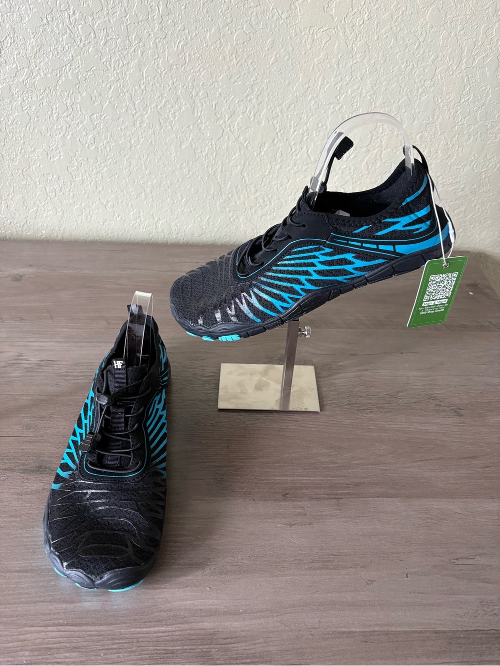 Women’s Aqua Water Shoes Black Blue Quick Dry Size 10.5-11
